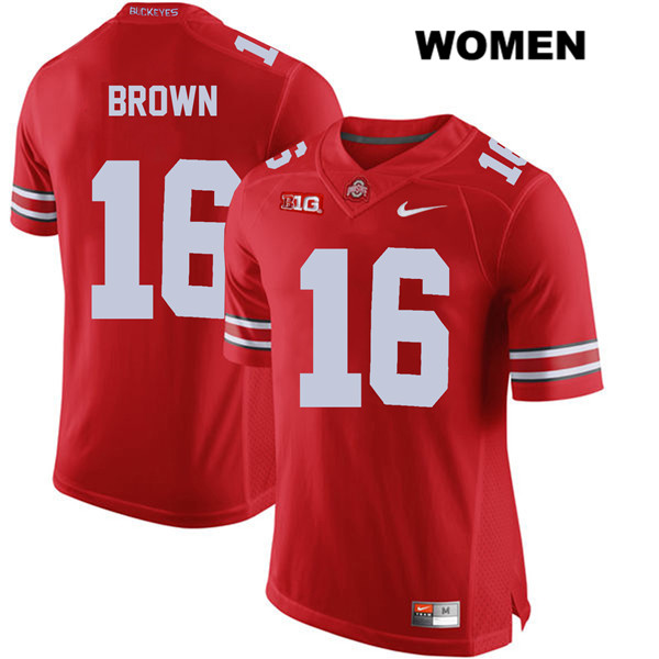 Ohio State Buckeyes Women's Cameron Brown #16 Red Authentic Nike College NCAA Stitched Football Jersey UD19I54AW